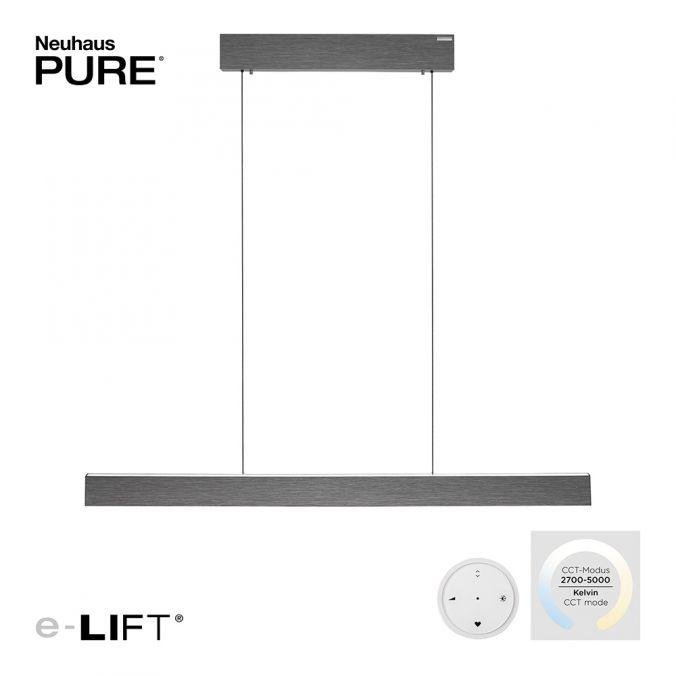 PN 2570-15 LED závěsné svítidlo PURE-E-MOTION elektricky nastavitelná výška 2700-5000K platina - PAUL NEUHAUS