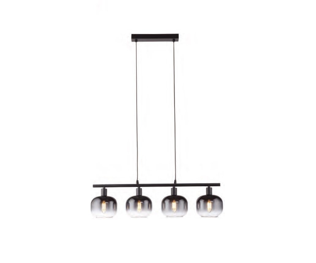 LD 15421-18 Závěsné svítidlo ZEA 4x E14 25W sklo kouřové / černá - LEUCHTEN DIREKT / JUST LIGHT