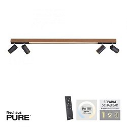 Obrázek pro produkt Paul Neuhaus LED stropní svítidlo PURE Lines stmívatelné CCT otočné 2700-5000K dub/antracit - PAUL NEUHAUS