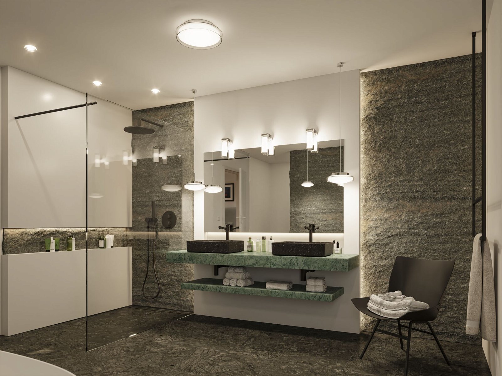 P 71076 Selection Bathroom nástěnné svítidlo Luena IP44 E14 230V max. 20W chrom/sklo - PAULMANN (obrázek 7)