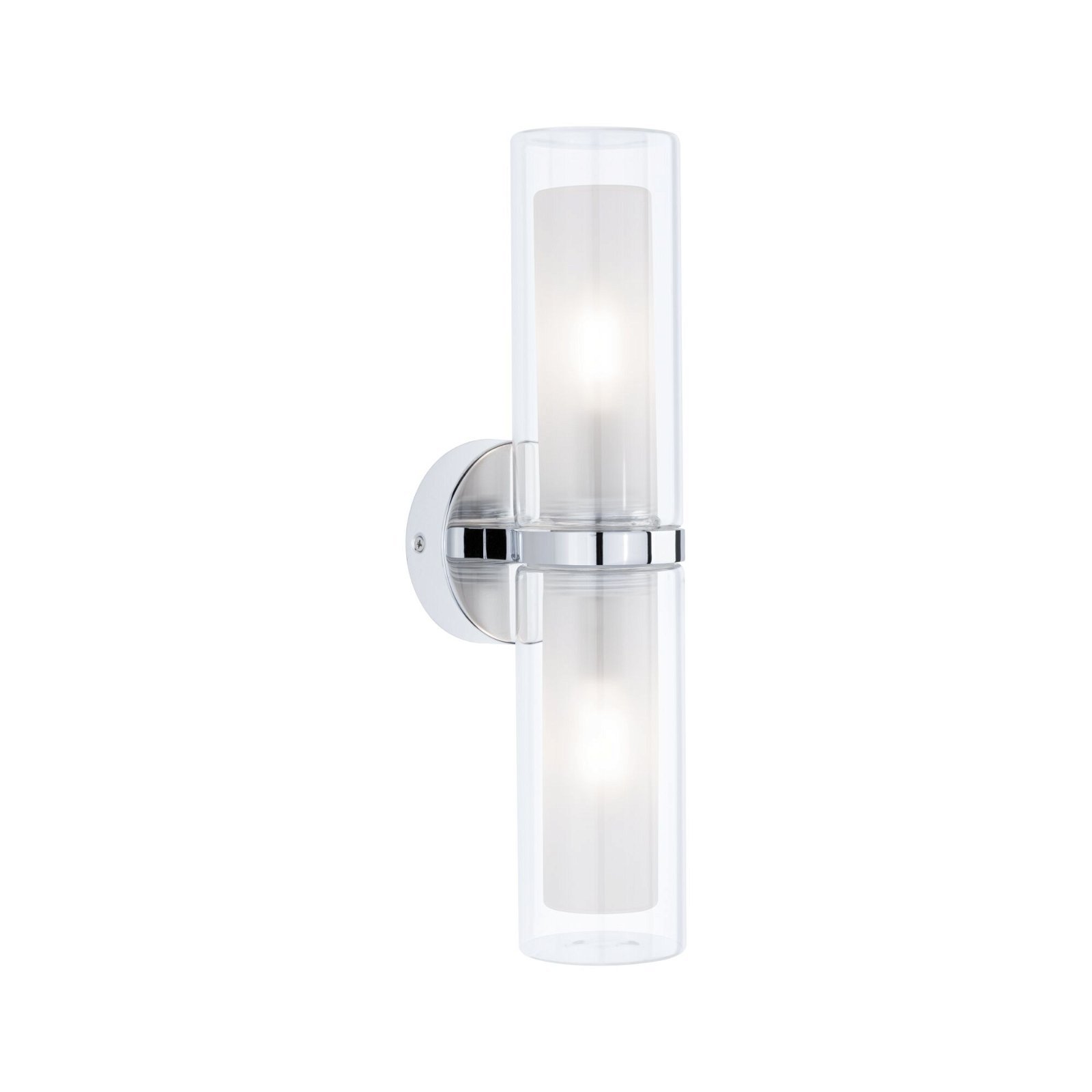 P 71077 Selection Bathroom nástěnné svítidlo Luena IP44 E14 230V max. 2x20W chrom/sklo - PAULMANN