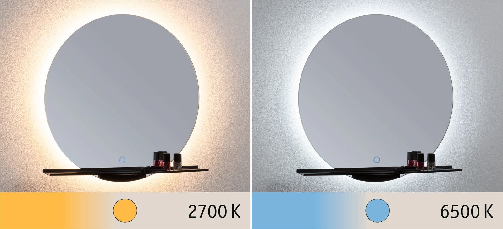 P 71091 LED zrcadlo s osvětlením Miro IP44 měnitelná bílá 230V 11W zrcadlo/černá mat - PAULMANN (obrázek 7)