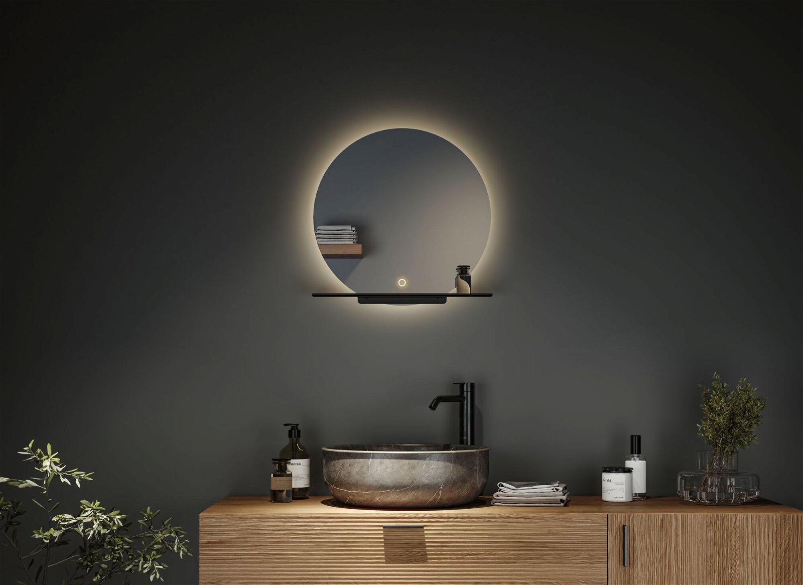 P 71091 LED zrcadlo s osvětlením Miro IP44 měnitelná bílá 230V 11W zrcadlo/černá mat - PAULMANN (obrázek 8)