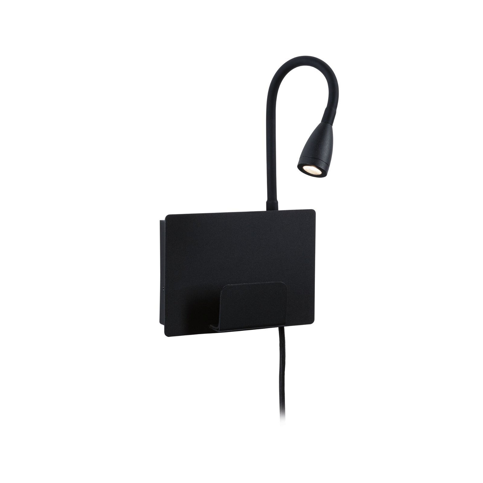P 71101 LED nástěnné svítidlo Halina USB C 2700K 230V 2,4W černá mat - PAULMANN
