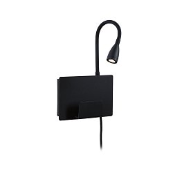Obrázek pro produkt LED nástěnné svítidlo Halina USB C 2700K 230V 2,4W černá mat - PAULMANN