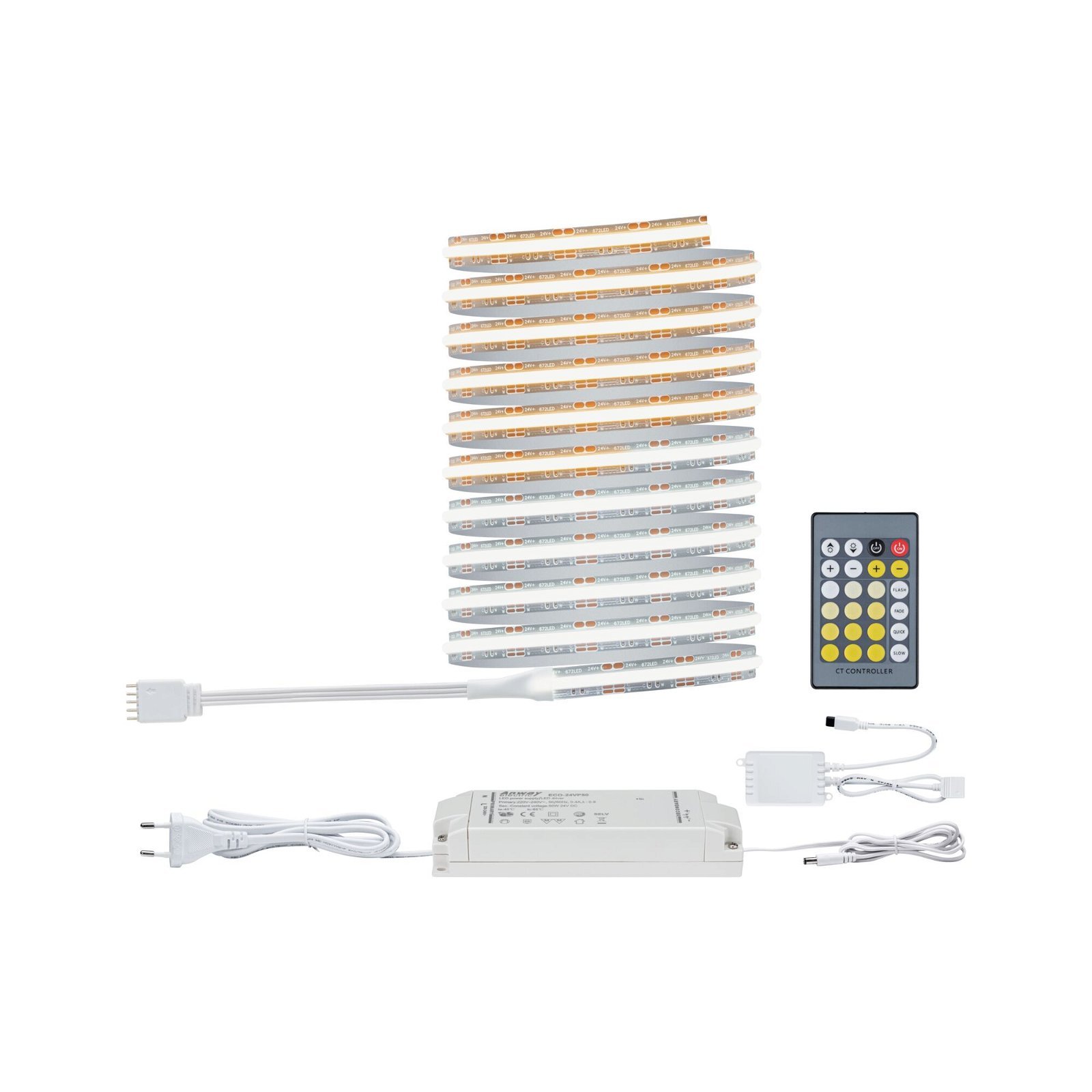 P 71115 MaxLED 1000 LED Strip Full-Line COB základní sada 3m 25,5W 1200lm/m 673LEDs/m měnitelná bílá 50VA - PAULMANN