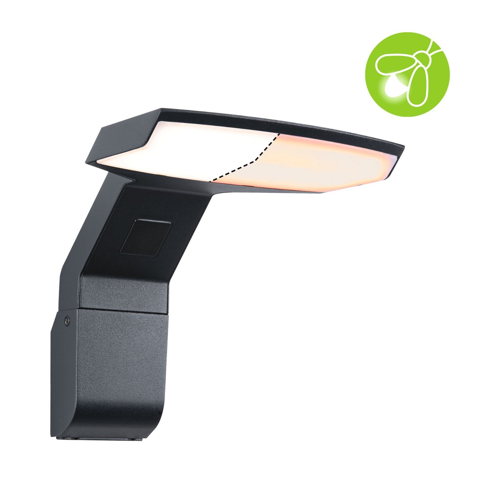 P 94827 LED venkovní nástěnné svítidlo Zenera neláká hmyz a IP44 150x194mm 2200 - 3000K 10W 230V antracit kov - PAULMANN