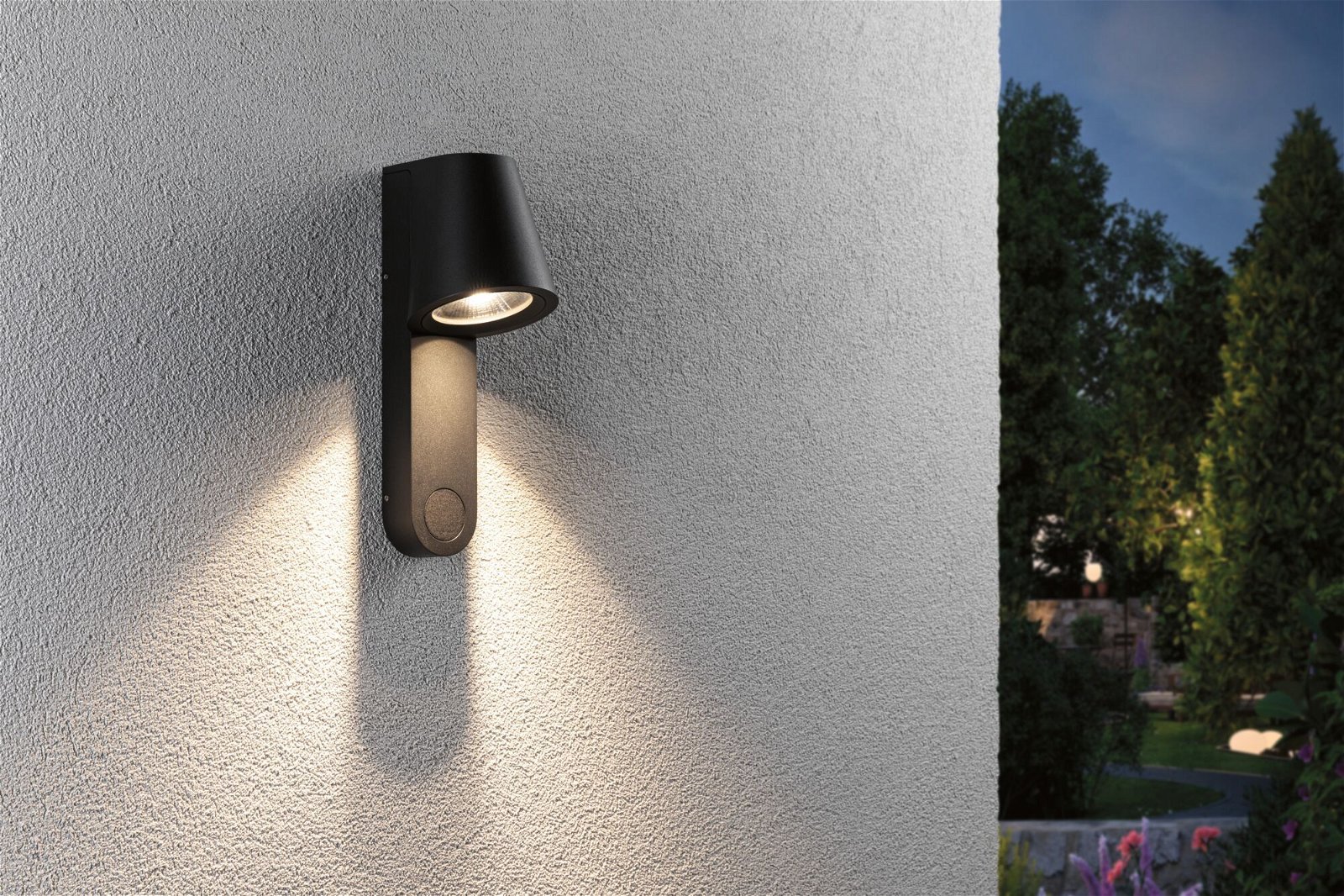 P 94862 LED venkovní nástěnné svítidlo Caissa pohybové čidlo HF senzor IP44 105x127mm 3000K 9W 230V 65° antracit hliník - PAULMANN (obrázek 3)