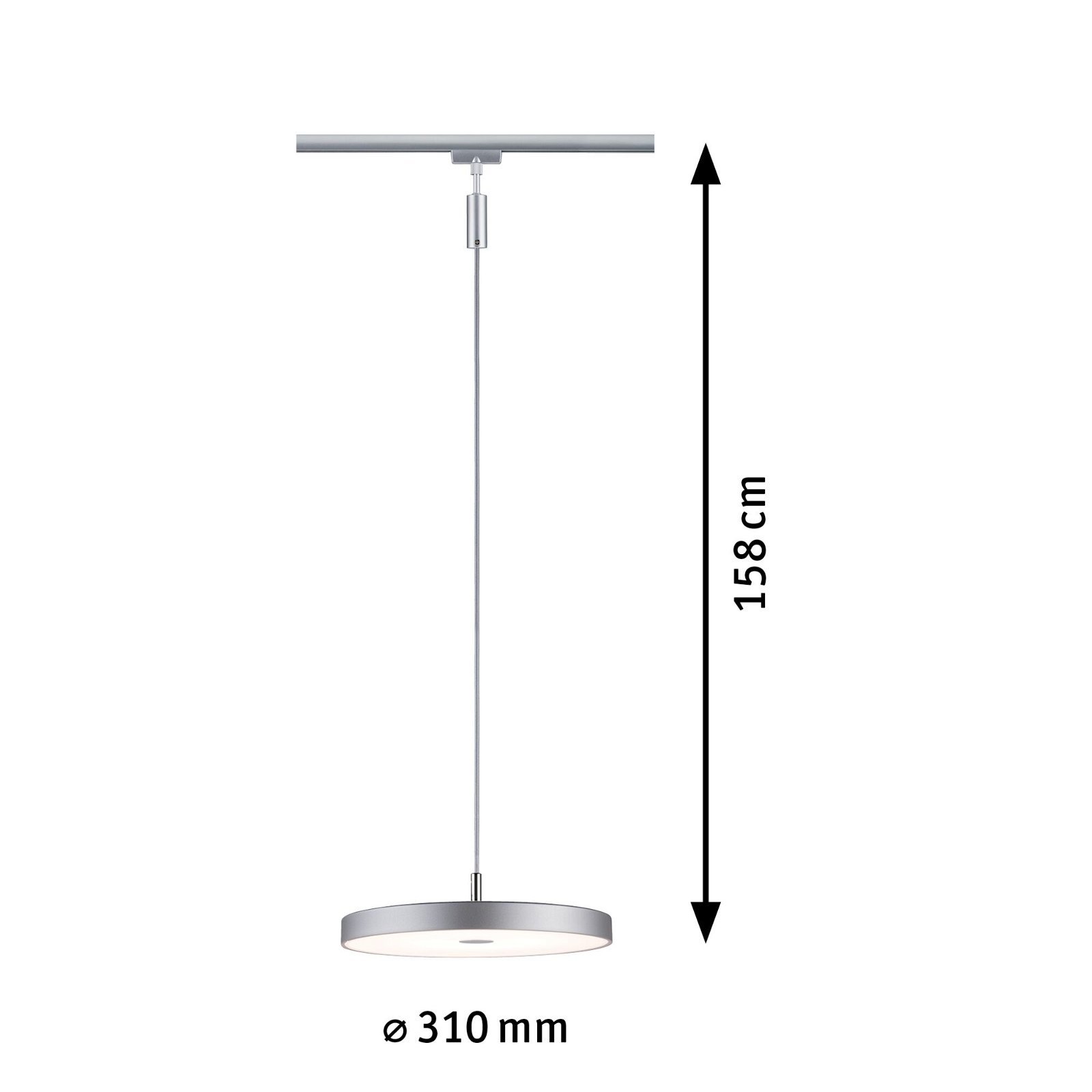 P 96790 URail LED závěs Hildor 15W 3000K stmívatelné 230V matný chrom - PAULMANN (obrázek 3)