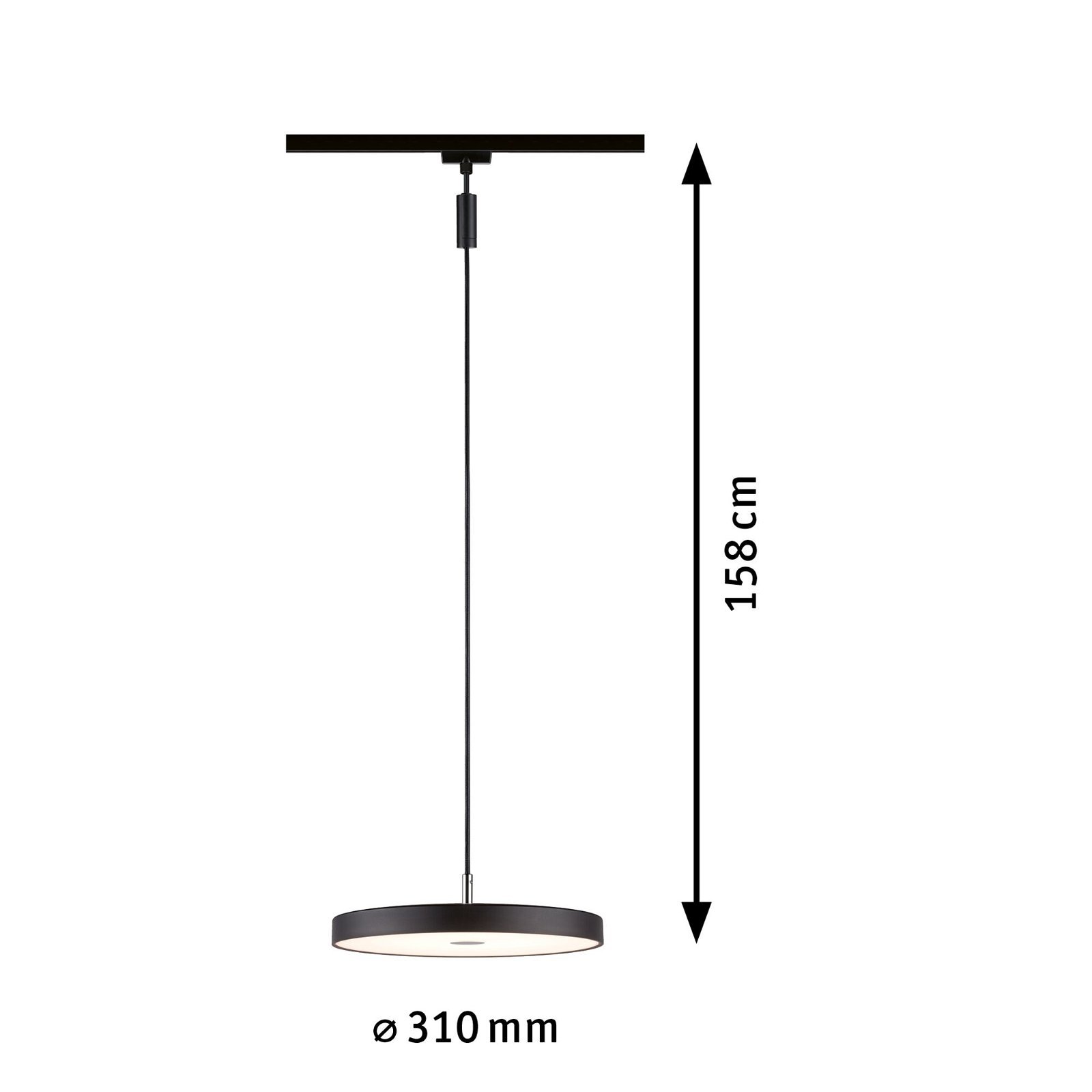 P 96792 URail LED závěs Hildor 15W 3000K stmívatelné 230V černá mat - PAULMANN (obrázek 3)