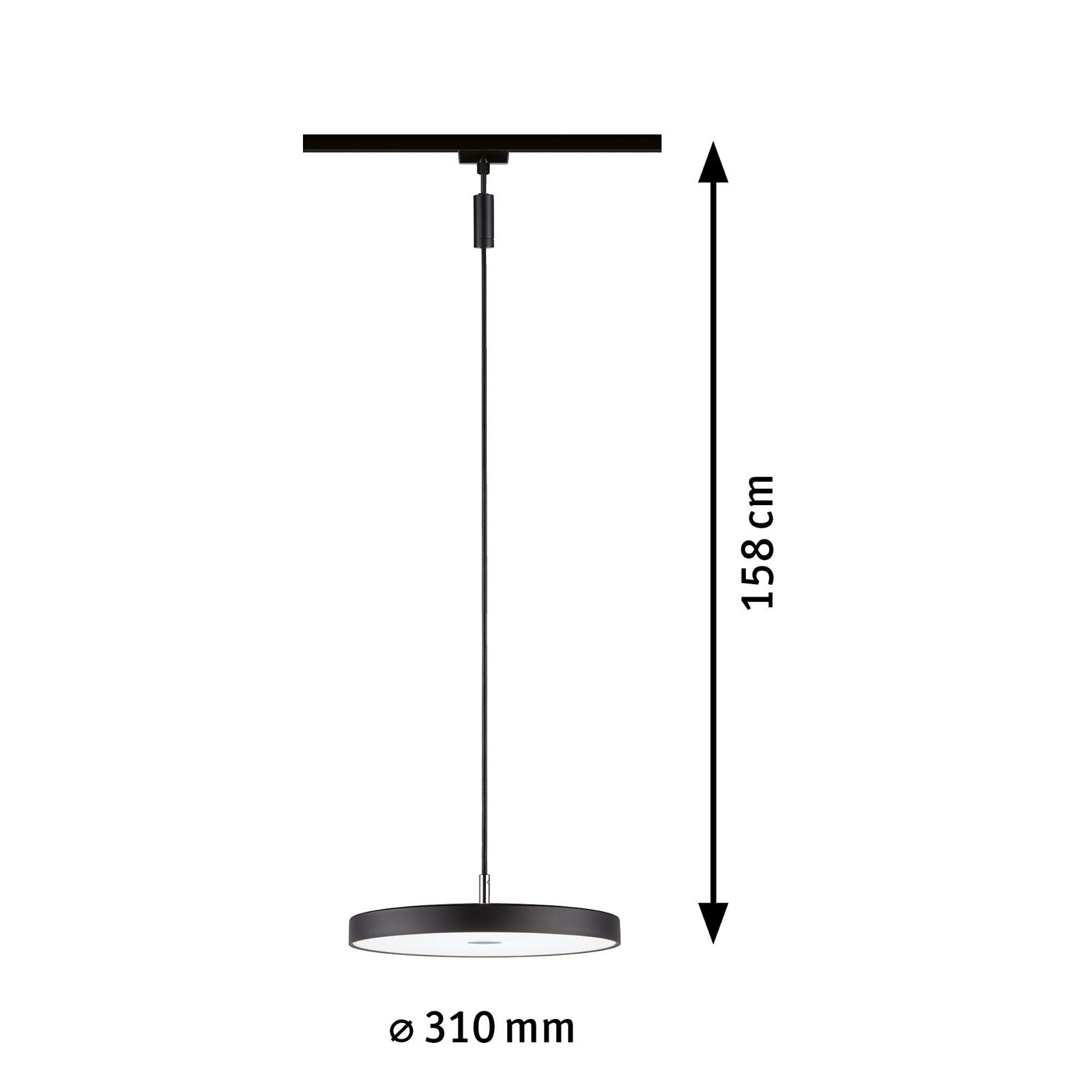 P 96798 URail LED závěs Hildor 15W 4000K stmívatelné 230V černá mat - PAULMANN (obrázek 3)