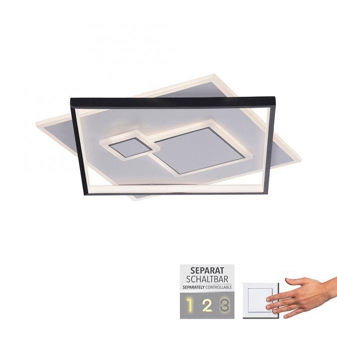 PN 6390-16 MAILAK LED stropní svítidlo hranaté černá/bílá, přepínatelné teple bílé světlo 3000K - PAUL NEUHAUS