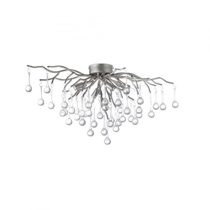 PN 8090-55 ICICLE LED Závěsná lampa lustr , stříbrná, skleněné přívěsky, pěkná hra světla - PAUL NEUHAUS