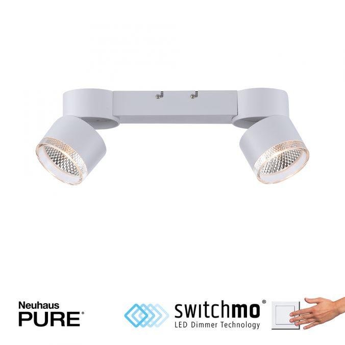PN 6862-16 Paul Neuhaus LED stropní svítidlo PURE-NOLA bílé 2 ramenné otočné stmívatelné krokově stmívatelné 3000K - PAUL NEUHAUS