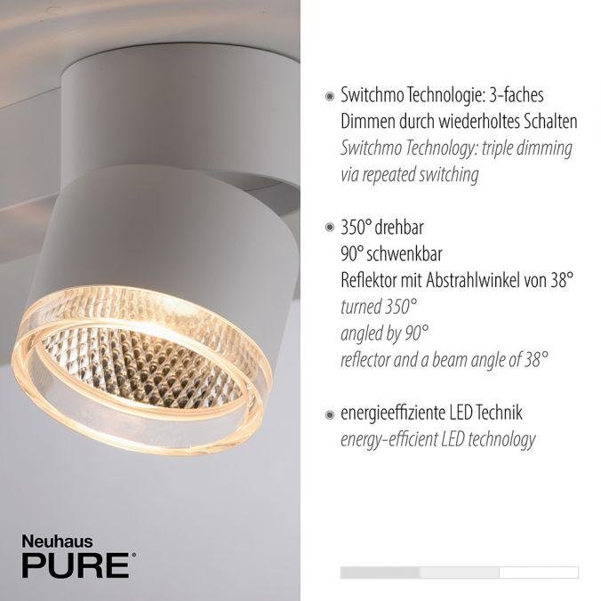PN 6862-16 Paul Neuhaus LED stropní svítidlo PURE-NOLA bílé 2 ramenné otočné stmívatelné krokově stmívatelné 3000K - PAUL NEUHAUS (obrázek 3)
