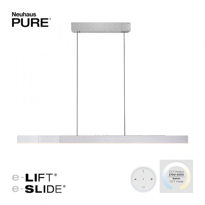 PN 2545-95 Paul Neuhaus LED závěsné svítidlo PURE-MOTO-RISE elektricky nastavitelná výška dotykový vypínač 2700-5000K hliník - PAUL NEUHAUS