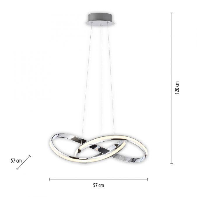 PN 8291-17 MELINDA LED závěsné svítidlo chrom stmívatelné paměťová funkce moderní SimplyDim 3000K - PAUL NEUHAUS (obrázek 6)