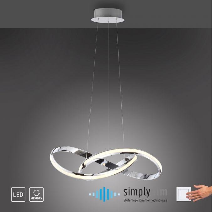 PN 8291-17 MELINDA LED závěsné svítidlo chrom stmívatelné paměťová funkce moderní SimplyDim 3000K - PAUL NEUHAUS (obrázek 11)