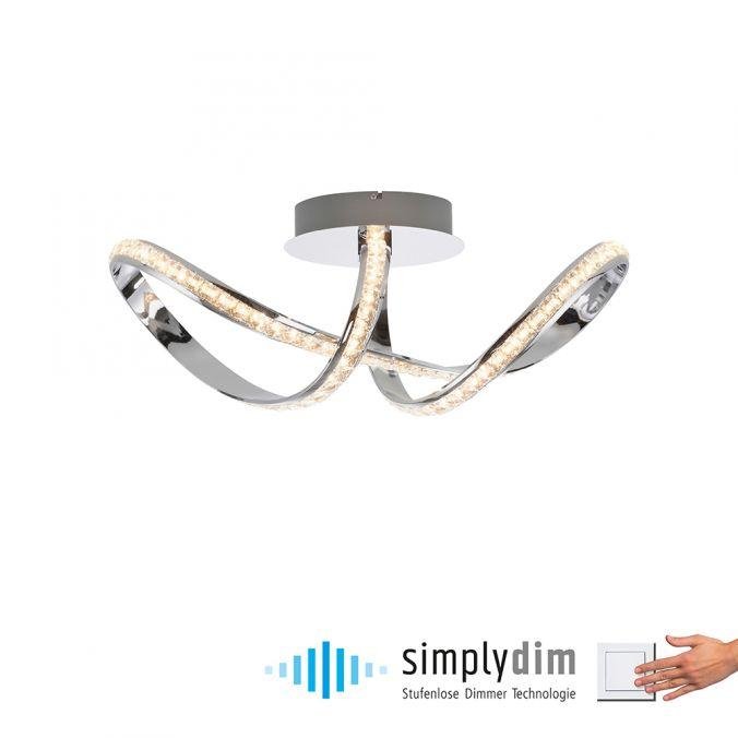 PN 8321-17 TANJA LED stropní svítidlo chrom stmívatelné paměťová funkce moderní SimplyDim 3000K - PAUL NEUHAUS