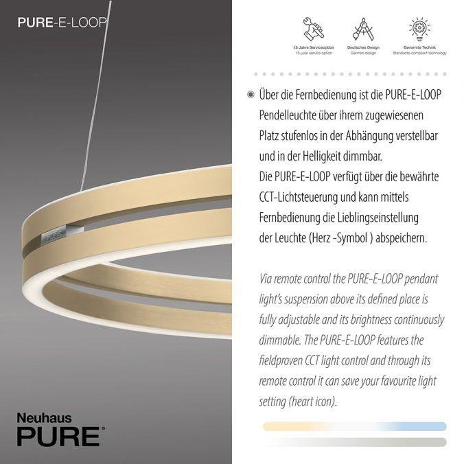 PN 2551-60 Paul Neuhaus LED závěsné svítidlo PURE-E-LOOP elektricky nastavitelná výška 2700-5000K zlatá slonová kost - PAUL NEUHAUS (obrázek 3)