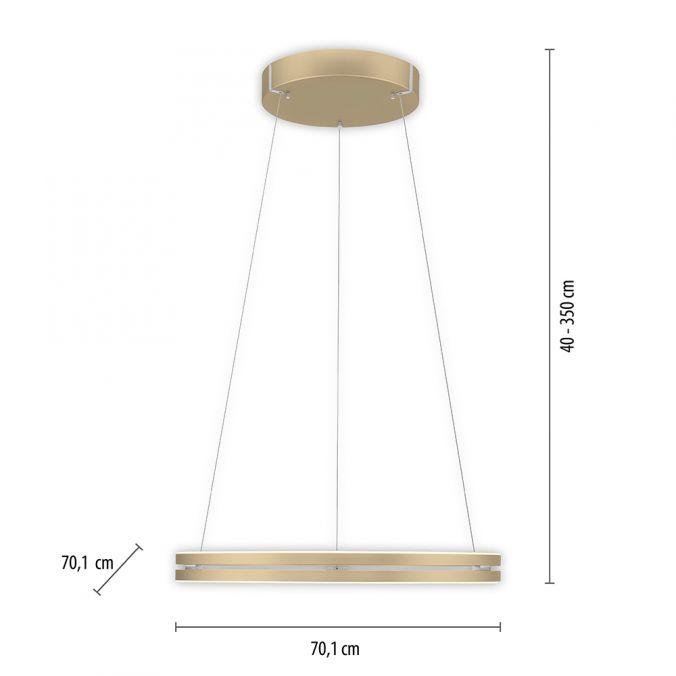 PN 2551-60 Paul Neuhaus LED závěsné svítidlo PURE-E-LOOP elektricky nastavitelná výška 2700-5000K zlatá slonová kost - PAUL NEUHAUS (obrázek 6)