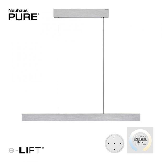 PN 2570-95 Paul Neuhaus LED závěsné svítidlo PURE-E-MOTION elektricky nastavitelná výška 2700-5000K hliník - PAUL NEUHAUS