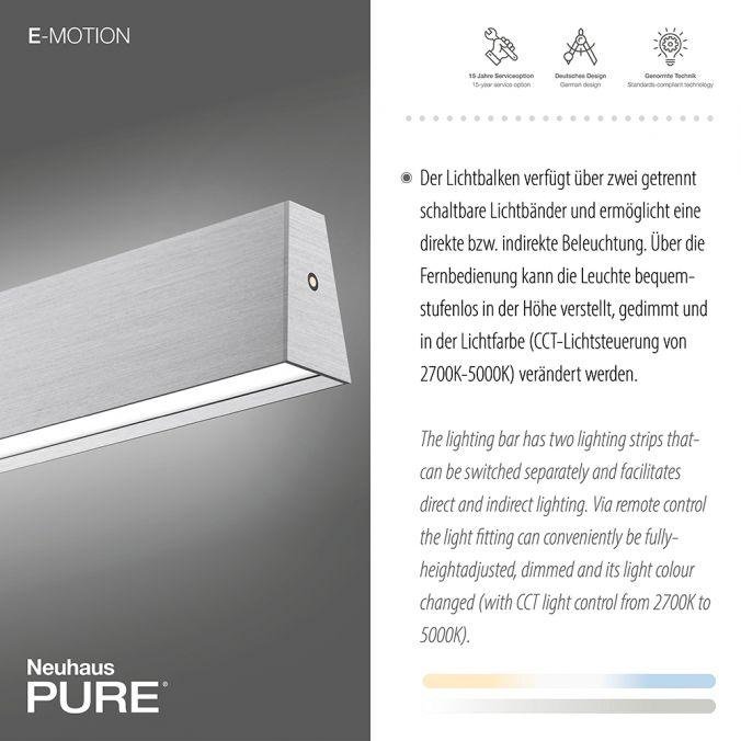 PN 2570-95 Paul Neuhaus LED závěsné svítidlo PURE-E-MOTION elektricky nastavitelná výška 2700-5000K hliník - PAUL NEUHAUS (obrázek 3)