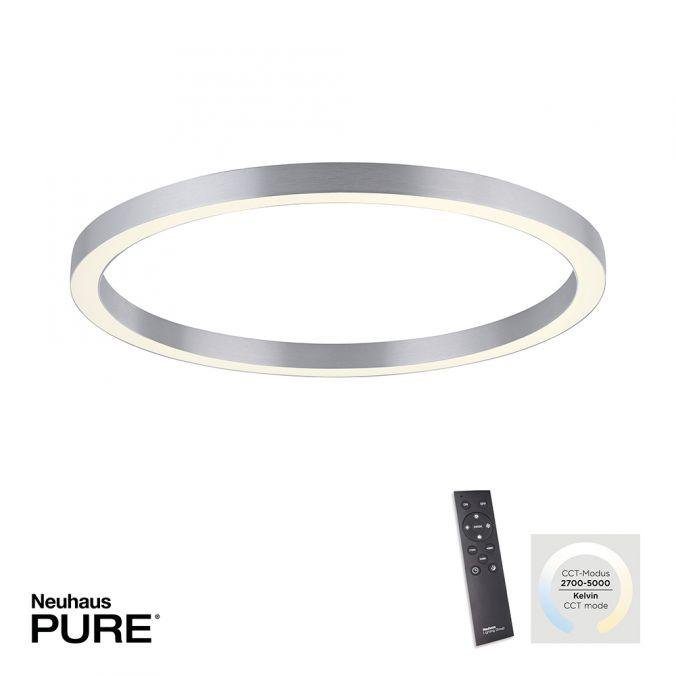 PN 6306-95 Paul Neuhaus LED stropní svítidlo PURE-LINES 70x70 CCT dálkový ovladač 2700-5000K hliník - PAUL NEUHAUS