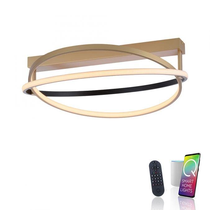 PN 6739-60 Paul Neuhaus LED stropní svítidlo Q-BELUGA matná mosaz stmívatelné Smart Home ZigBee 2700-5000K - PAUL NEUHAUS