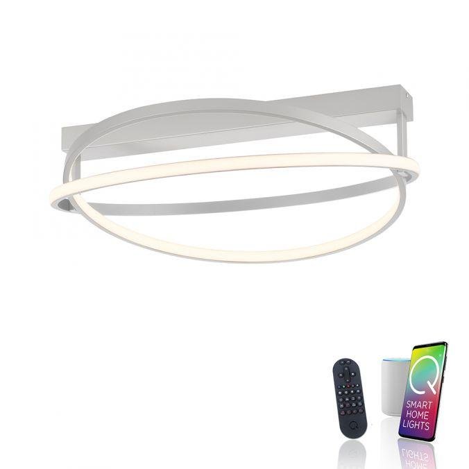 PN 6739-55 Paul Neuhaus LED stropní svítidlo Q-BELUGA stříbrná stmívatelné Smart Home ZigBee 2700-5000K - PAUL NEUHAUS