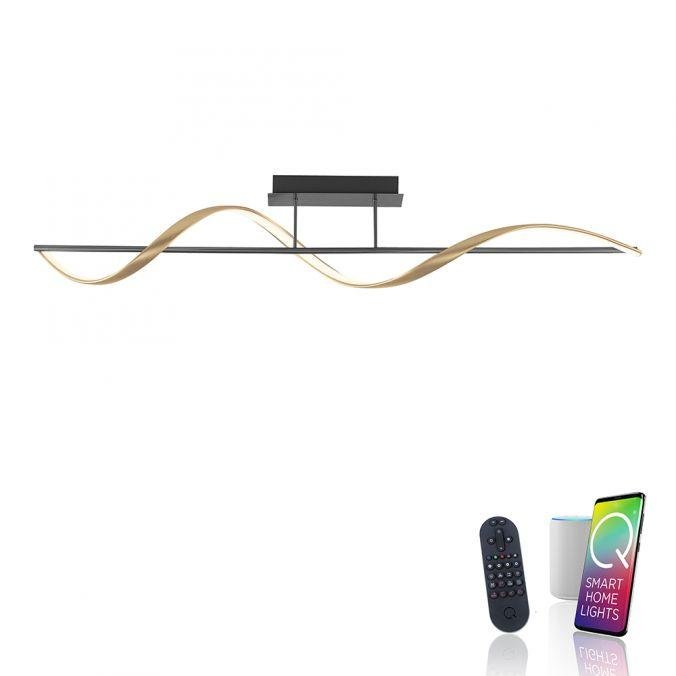 PN 6385-13 Paul Neuhaus LED stropní svítidlo Q-SWING antracit a matná mosaz Smart Home ZigBee 2700-5000K - PAUL NEUHAUS