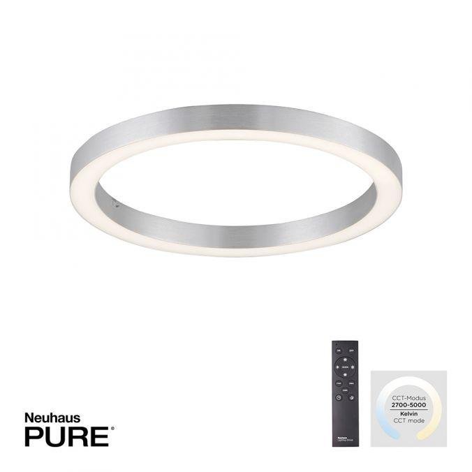 PN 6309-95 Paul Neuhaus LED stropní svítidlo PURE-LINES 50x50 CCT dálkový ovladač 2700-5000K hliník - PAUL NEUHAUS