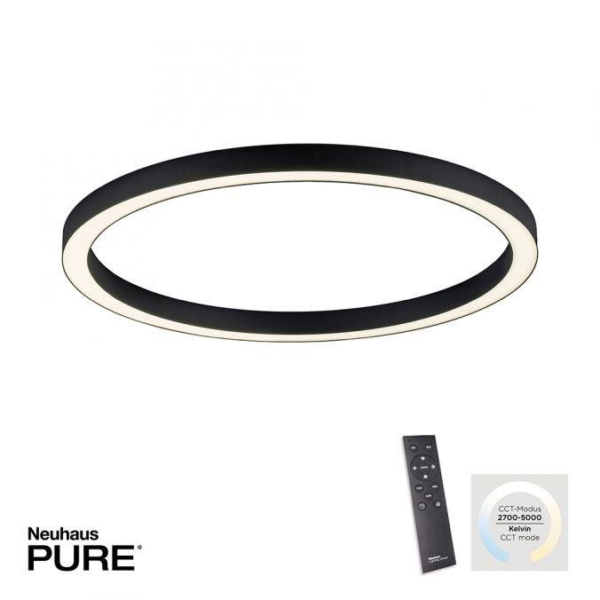 PN 6306-13 Paul Neuhaus LED stropní svítidlo PURE-LINES 70x70 CCT dálkový ovladač 2700-5000K antracit - PAUL NEUHAUS