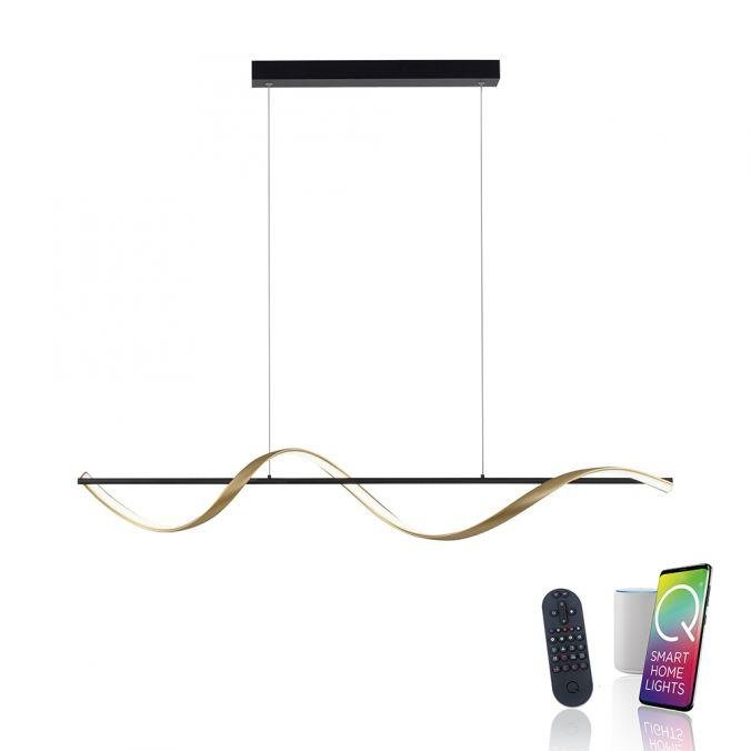 PN 2385-13 Paul Neuhaus LED závěsné svítidlo Q-SWING antracit matná mosaz Smart Home ZigBee 2700-5000K - PAUL NEUHAUS