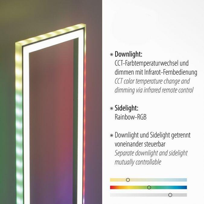LD 14640-55 FELIX60 LED stojací svítidlo stříbrná barva, nožní vypínač, stmívatelné Sidelight RGB Rainbow 2700-5000K - LEUCHTEN DIREKT / JUST LIGHT (obrázek 13)