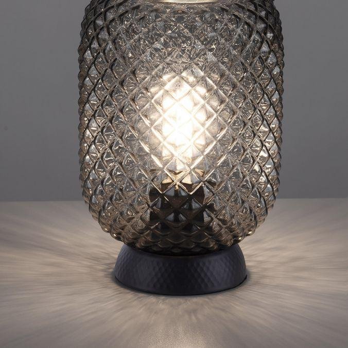 LD 14906-18 REISHI LED stolní lampa černá kouřové sklo šňůrový vypínač kruhové - LEUCHTEN DIREKT / JUST LIGHT (obrázek 4)