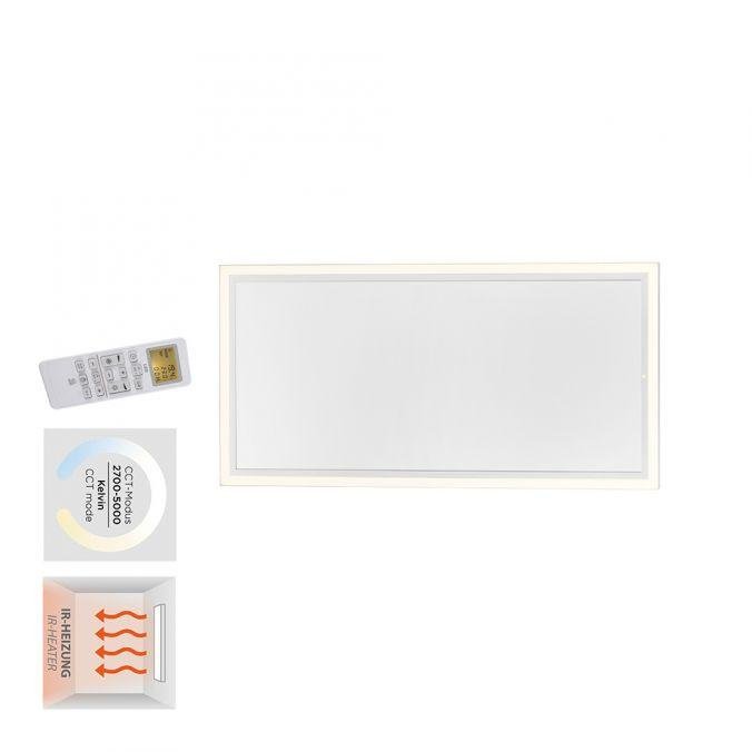 LD 18069-16 BEROA LED stropní svítidlo s infračerveným topením hranaté bílé dálkový ovladač 2700-5000K - LEUCHTEN DIREKT / JUST LIGHT