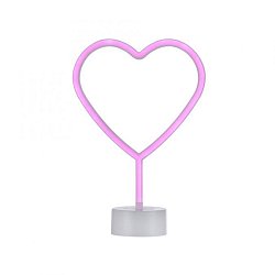 Obrázek pro produkt NEON-HERZ LED stolní lampa růžová srdce na baterie s vypínačem, dekorativní svítidlo - LEUCHTEN DIREKT / JUST LIGHT