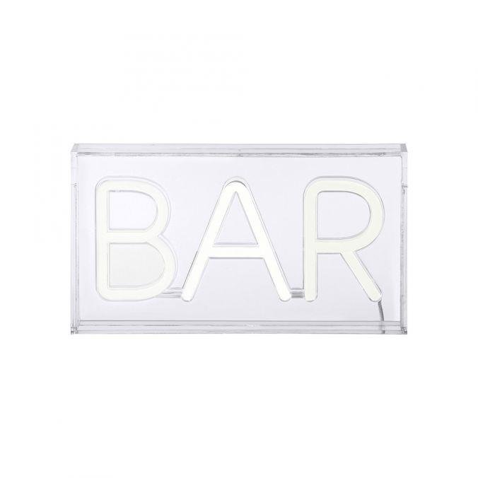 LD 85026-16 NEON-BAR LED nástěnné svítidlo bílé nápis BAR, USB, dekorační šňůrový vypínač - LEUCHTEN DIREKT / JUST LIGHT