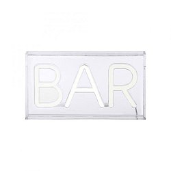 Obrázek pro produkt NEON-BAR LED nástěnné svítidlo bílé nápis BAR, USB, dekorační šňůrový vypínač - LEUCHTEN DIREKT / JUST LIGHT