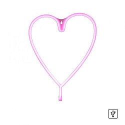 Obrázek pro produkt NEON-HERZ LED nástěnné svítidlo SRDCE růžové USB, šňůrový vypínač, dekorativní - LEUCHTEN DIREKT / JUST LIGHT