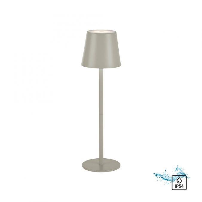 LD 19250-40 EURIA LED stolní lampa lakovaná šedá ochrana proti stříkající vodě na baterie 3000K - LEUCHTEN DIREKT / JUST LIGHT