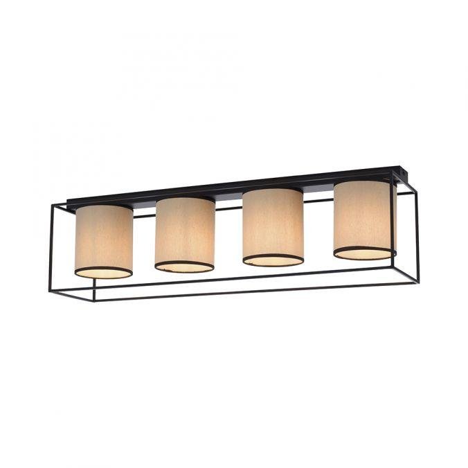 LD 15304-18 RAVEN LED stropní svítidlo látkové stínidlo 4 ramenné černá jednoduchý design - LEUCHTEN DIREKT / JUST LIGHT