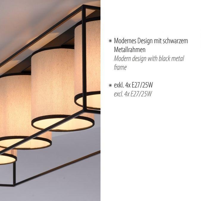LD 15304-18 RAVEN LED stropní svítidlo látkové stínidlo 4 ramenné černá jednoduchý design - LEUCHTEN DIREKT / JUST LIGHT (obrázek 3)