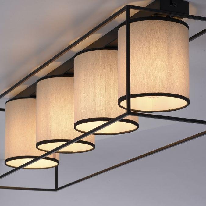 LD 15304-18 RAVEN LED stropní svítidlo látkové stínidlo 4 ramenné černá jednoduchý design - LEUCHTEN DIREKT / JUST LIGHT (obrázek 4)