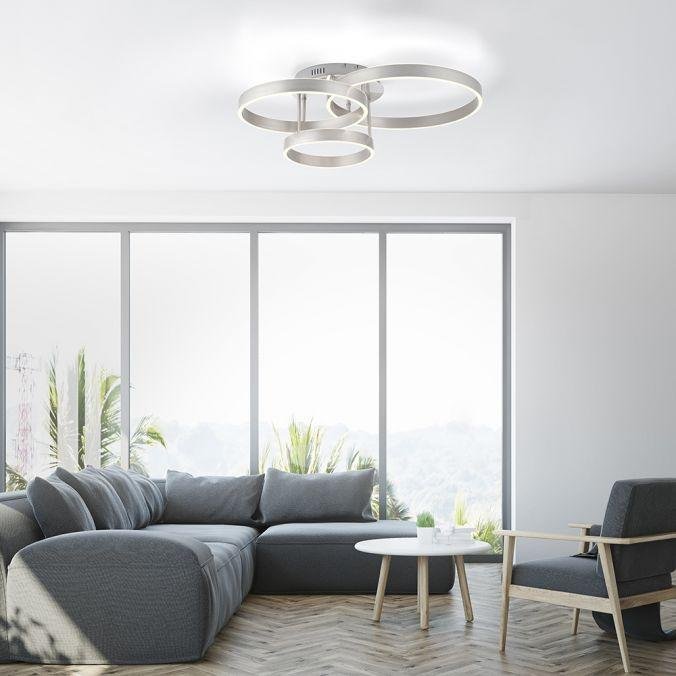 LD 15157-55 LILLUTI LED stropní svítidlo 3 ramenné stříbrná přímé/nepřímé osvětlení stmívatelné dálkový ovladač 3000K - LEUCHTEN DIREKT / JUST LIGHT (obrázek 2)