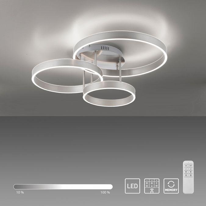 LD 15157-55 LILLUTI LED stropní svítidlo 3 ramenné stříbrná přímé/nepřímé osvětlení stmívatelné dálkový ovladač 3000K - LEUCHTEN DIREKT / JUST LIGHT (obrázek 9)