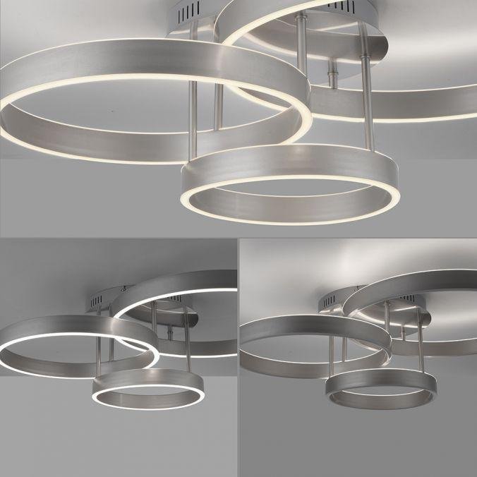 LD 15157-55 LILLUTI LED stropní svítidlo 3 ramenné stříbrná přímé/nepřímé osvětlení stmívatelné dálkový ovladač 3000K - LEUCHTEN DIREKT / JUST LIGHT (obrázek 10)