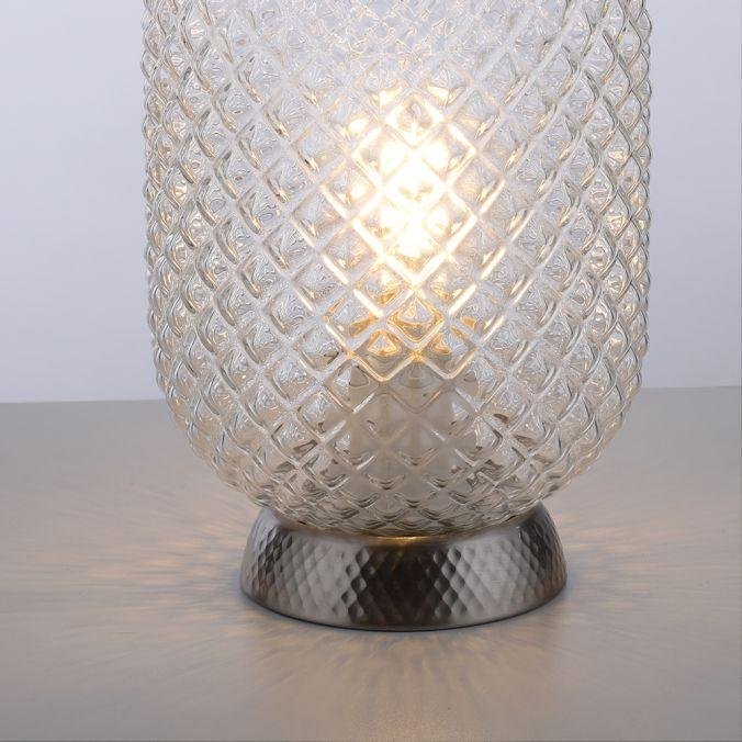 LD 14906-55 REISHI LED stolní lampa stříbrná hra světla rýhované čiré sklo šňůrový vypínač - LEUCHTEN DIREKT / JUST LIGHT (obrázek 4)