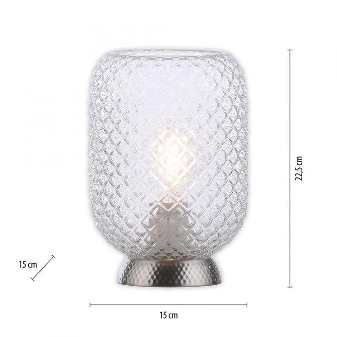 LD 14906-55 REISHI LED stolní lampa stříbrná hra světla rýhované čiré sklo šňůrový vypínač - LEUCHTEN DIREKT / JUST LIGHT (obrázek 6)